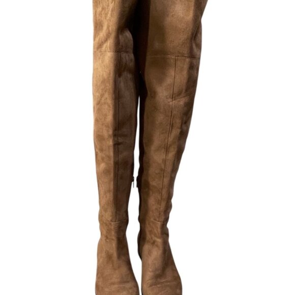 Ann Taylor OTN Boot Brown Suede Flat Size 8 Almond Toe - Picture 2 of 9